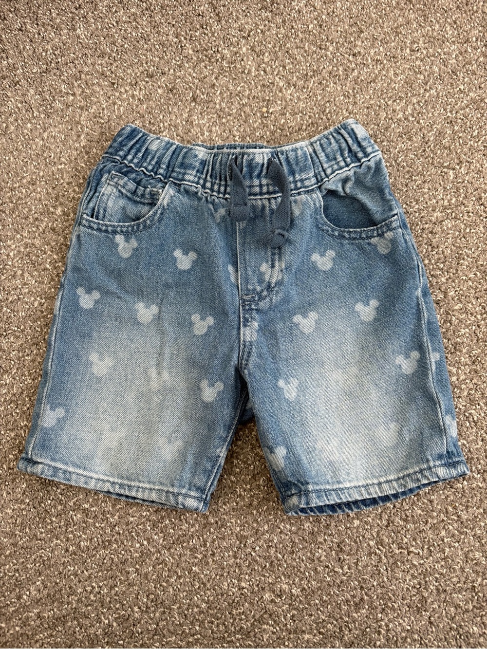 Gap Toddler Boys Disney Mickey Mouse Soft Light Blue Denim Shorts